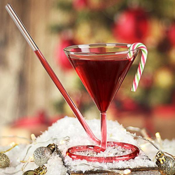 

wine glasses creativity spiral straw suck blood cocktail glass charms champagne coupe sucker revolve pipette martini goblet cup for bar