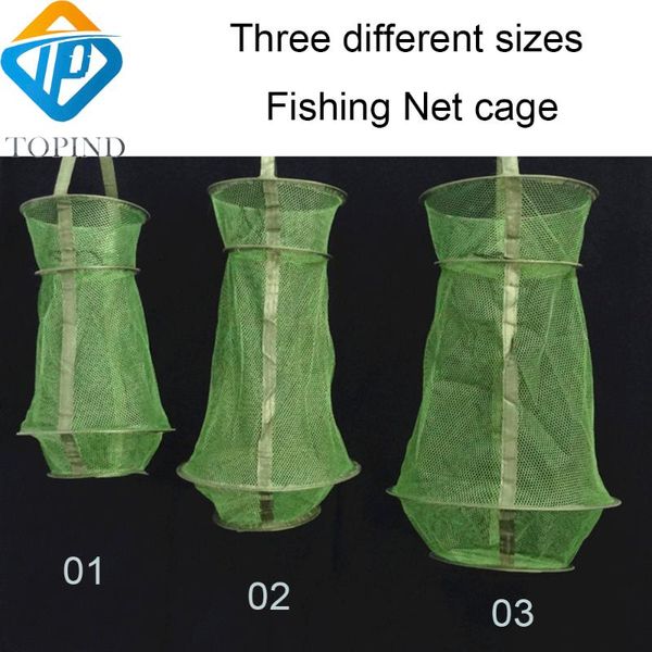 

5pcs of portable folding nylon fish casting net bow fishpot fishing cage tackle tool accessories