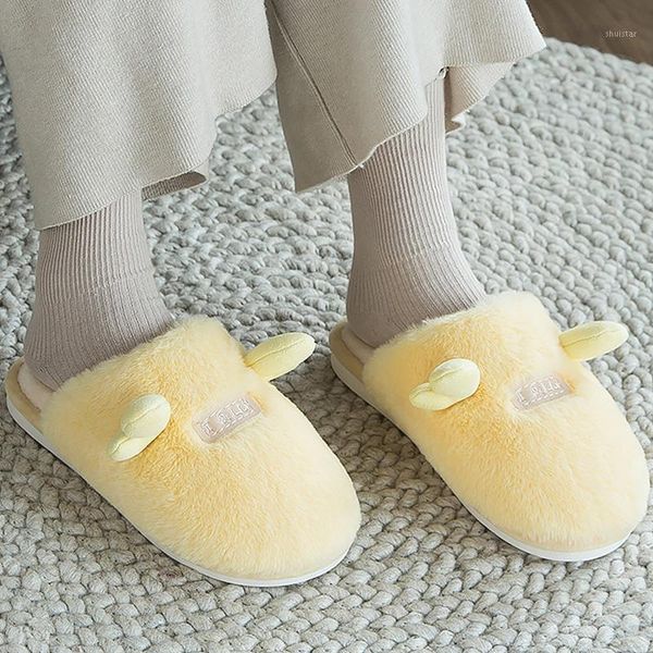 

slippers women's winter lovely home shoes for girls funny fur women non slip keep warm wear resistant soft cute1, Black