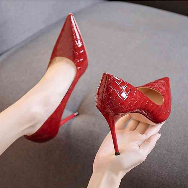 

dress shoes mulheres de couro genuíno fino salto alto bombas slizamento-on apontou toe vestido casamento para senhoras novo sign sapatos toh, Black
