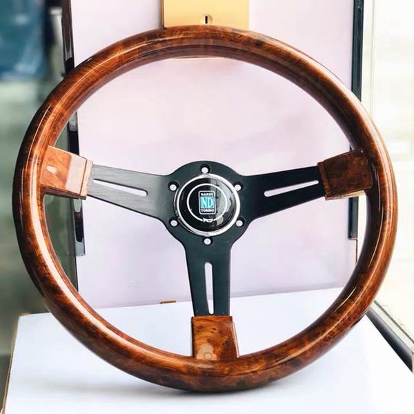 

14inch racing car steering wheel copy wood with black spoke classic