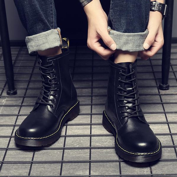 

boots women flat platform ankle spring boot black lace up medium creepers shoes 2021 fashion punk bandage motorcycle