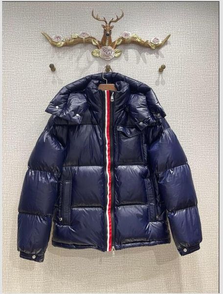 

men hooded down coat waterproof soft warm double zipper parkas black dark blue white jacket size 12345