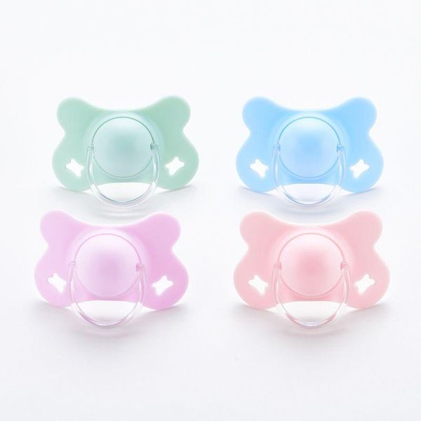 

pacifiers# baby with lid butterfly shape round and flat teat silicone sleep pacifier born boys girls bite chew supplies 54da