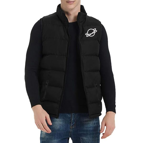 

men's vests bikinis secret fashion printed men outdoor warm down vest coat winter stand collar waistcoat casual sleeveless jacket cloth, Black;white