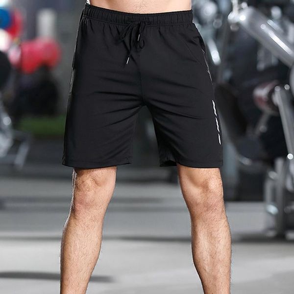 

men running shorts gym fitness training quick dry beach short pants male summer sports workout bottoms, Black;blue
