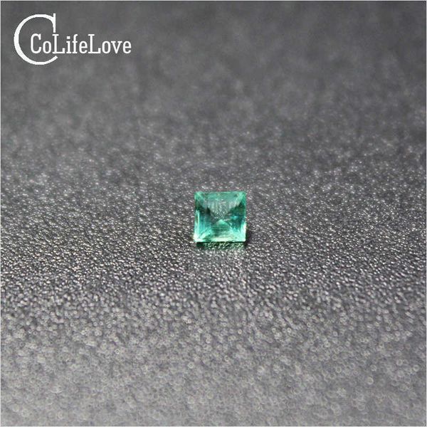 

3mm natural emerald loose gemstone princess square cut si grade emerald gemstone for jewelry shop jewelry diy h1015, Black