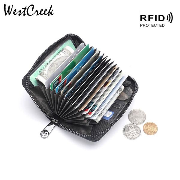 

card holders westcreek brand rfid genuine leather women business holder minimalist men cowhide organizer travel bag, Brown;gray