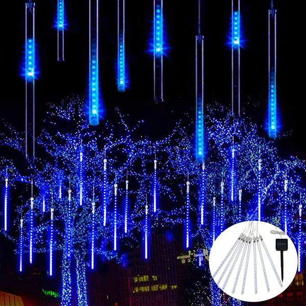 

christmas decorations wedding decoration lamp solar meteor shower rain lights 30cm 8 tube 144 leds for home holiday garden party supplies