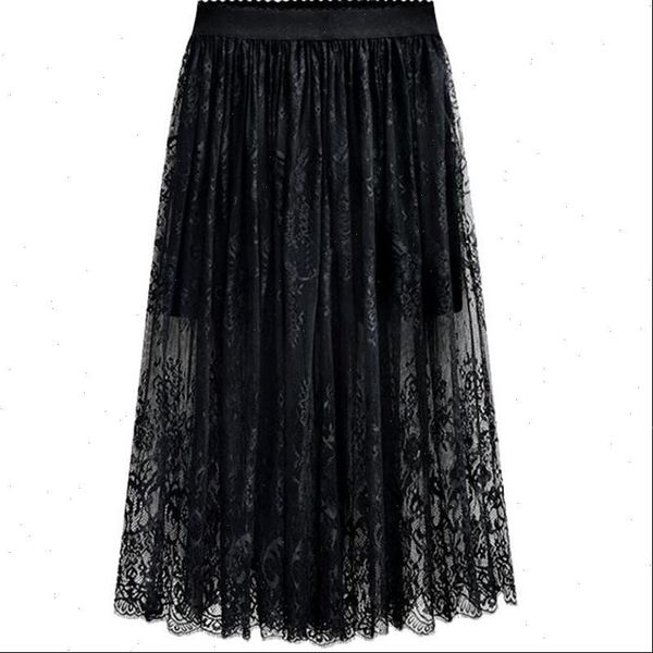

spring summer fashion long women skirt lace skirts,high waist black white skirts,plus size skirts 4xl 5xl 6xl