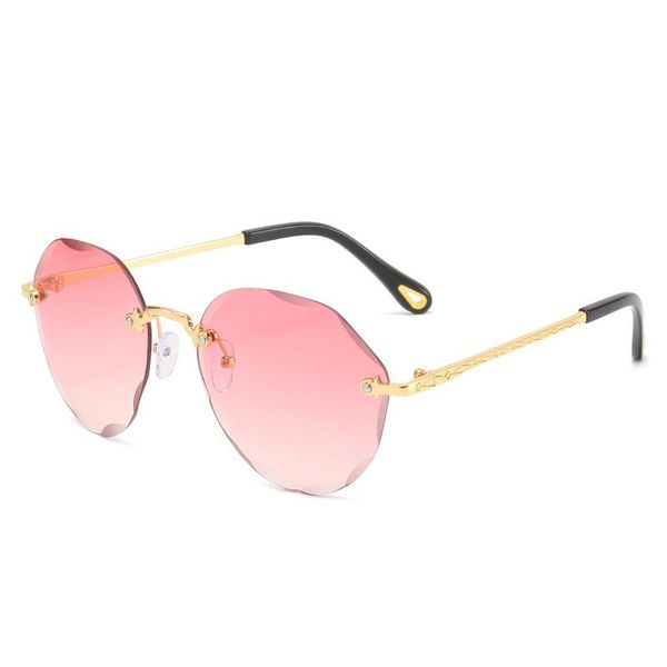 

sunglasses mew brand design frameless round for women fashion retro classic ladies summer outdoor sports metal uv400 sun glasses, White;black