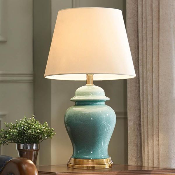 

table lamps american bedroom bedside lamp creative simple modern european copper light luxury home warm living room ceramic