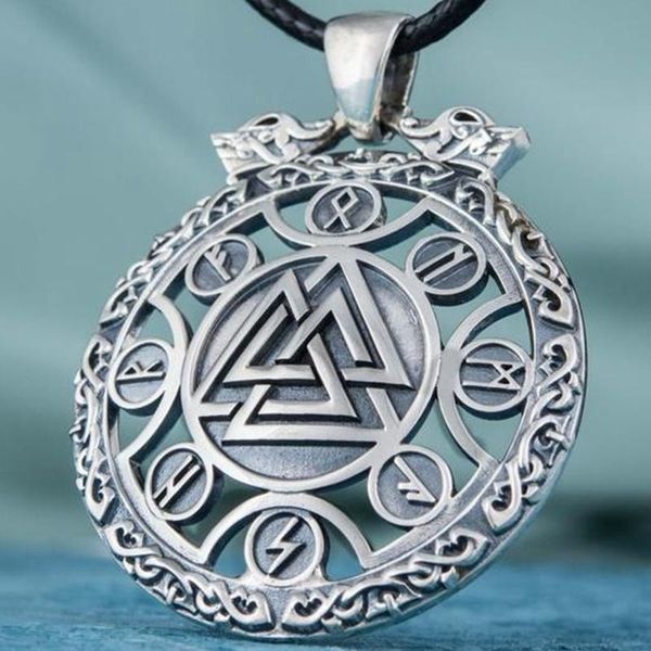 

pendant necklaces vintage men's nordic viking rune necklace punk 316l stainless steel amulet jewelry, Silver