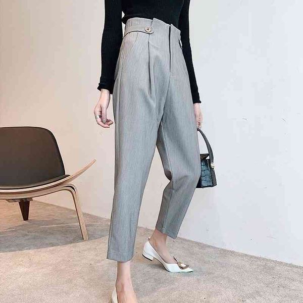 

capris women's radish high waist tights, 9 harem loose straight pants, in autumn 2021, Black;white