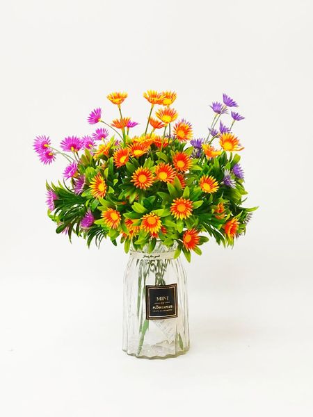 

decorative flowers & wreaths artificial flower plants double iayer soft rattan chrysanthemum home and background decoration of pography