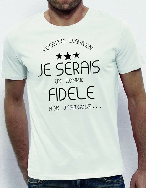 

mens t-shirt i would be a man fidele, White;black