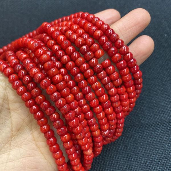 

other red coral beads round women's jewelry supplies diy charm making bracelet necklace earrings accessories woman pendant 4x6mm