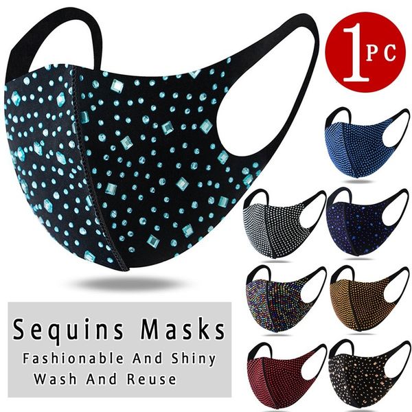 

mask mouth cover designer washable sequin maske mouth face cap anti-dust bandage maski masque tissus lavable