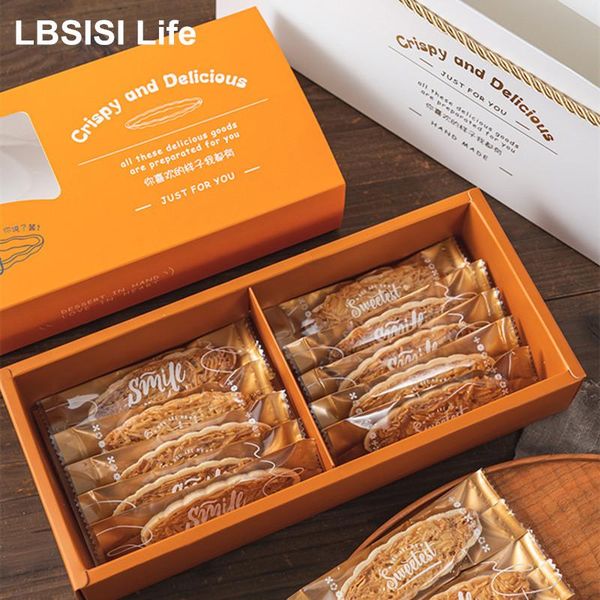 

gift wrap lbsisi life 5pcs cookie candy glutinous rice boat nut crispy nougat packaging box for country wedding decoration with windows