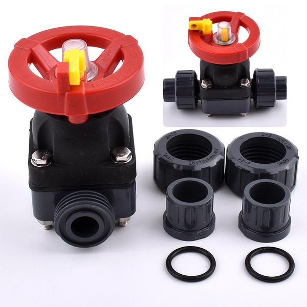 

watering equipments 20/25/32/40/50/63mm i.d upvc union limit diaphragm valve fish tank aquarium garden agriculture irrigation water pipe con