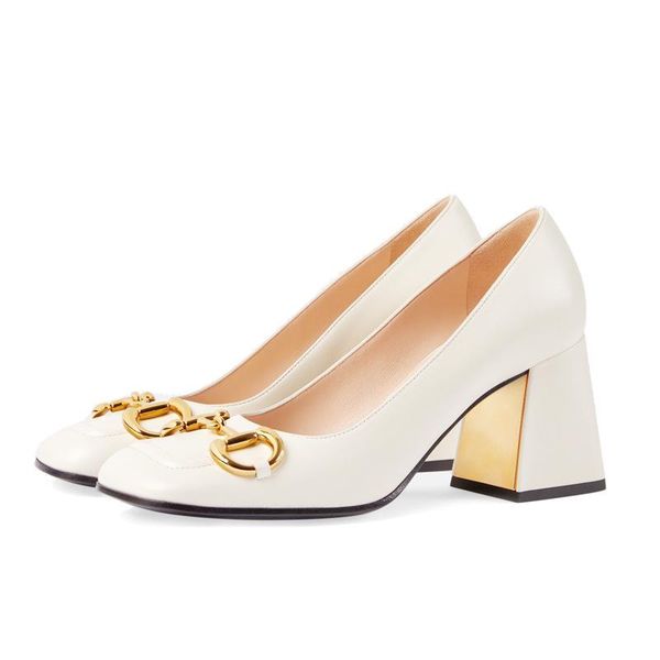 

dress shoes women's high heels summer white square head thick heel female mary jane, Black