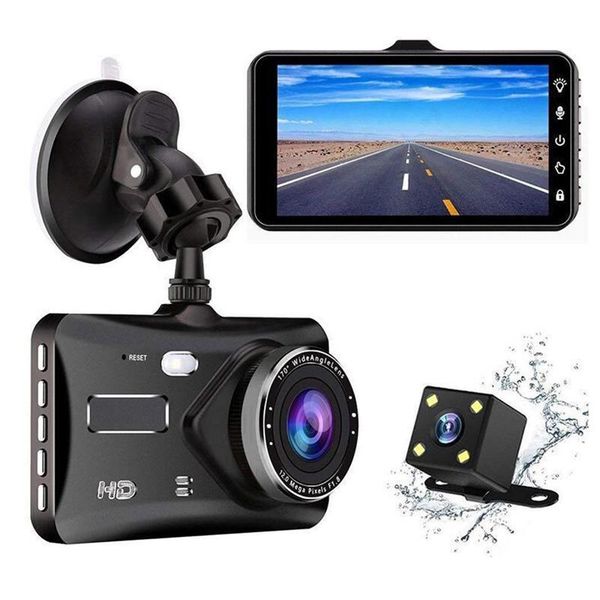 

car rear view cameras& parking sensors 1080p dash camera dvr 4" night vision loop recording g-sensor 170 Â° wide angle touch screen dual