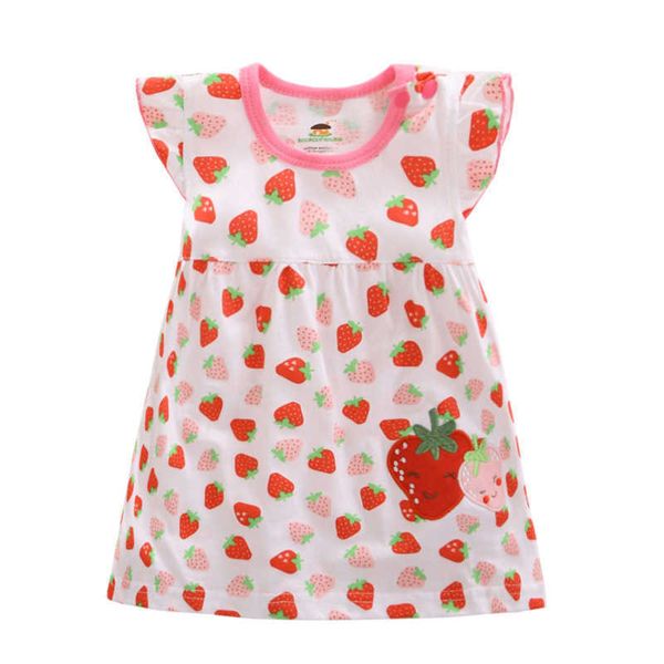 Kinder Mädchen Kleid Sommer Prinzessin Kleid Chic Blumendruck Kleidung Für Mädchen Kurzarm Röcke 0-4Y Kleinkind Homewear Milamiya G1026