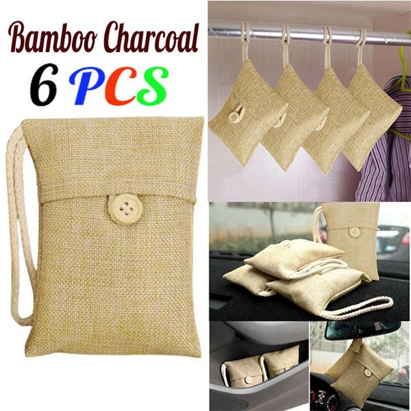 

car air freshener 6pcs bag bamboo charcoal activated carbon odor deodorant remove harmful adjust humidity 15*8.5cm