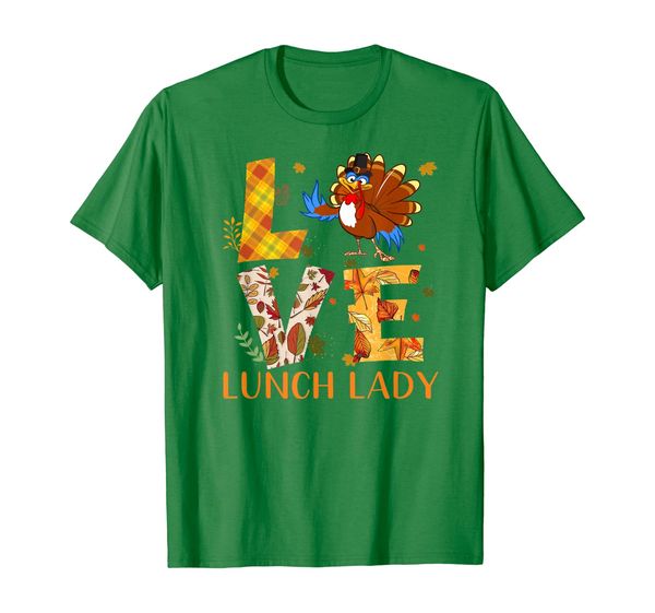 

love turkey lunch lady thanksgiving funny gifts t-shirt, White;black
