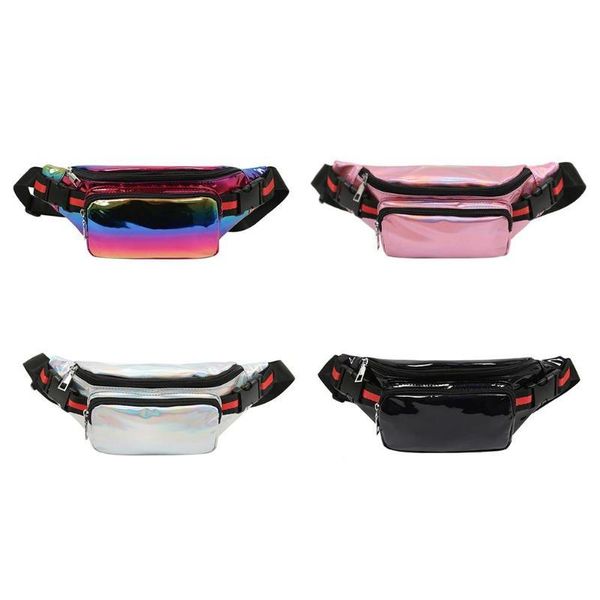 

waist bags holographic fanny belt packs women laser travel beach chest