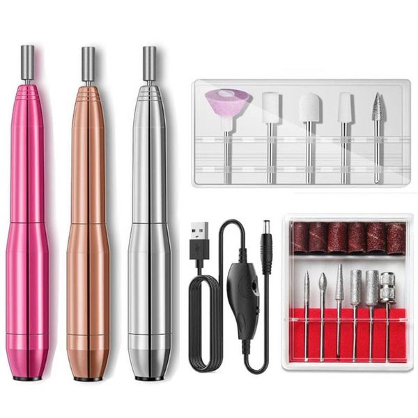 

nail drill & accessories 20000 rpm electric machine polisher usb portable tool remover set for manicure file pedicure