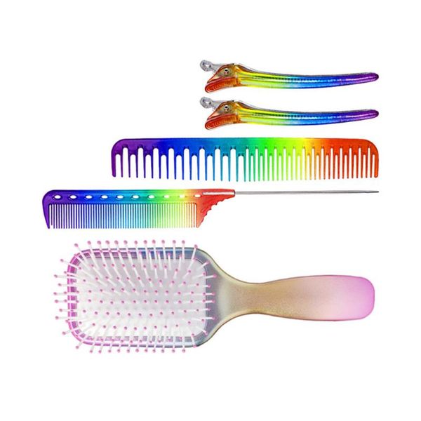 

set durable modeling combs multi-function hairstyling hair groomer brushes, Silver