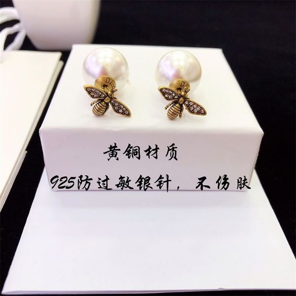 

70% off outlet online new honey bee classic diamond earrings and earrings, Golden