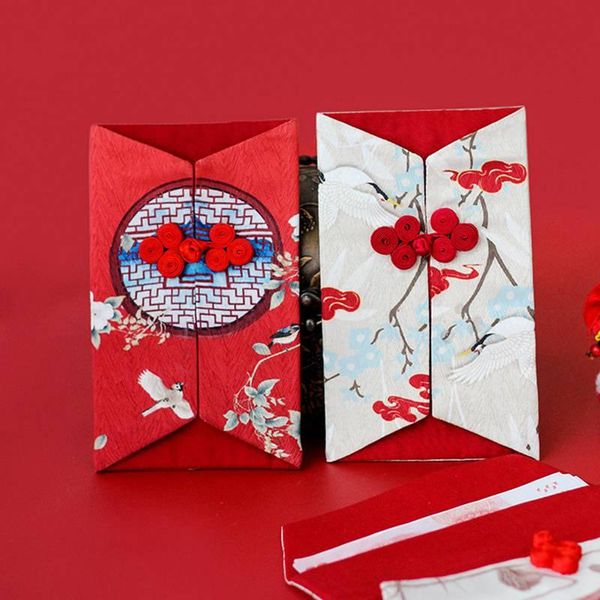 

chinese style auspicious blessing red envelope year fabric disc buckle packet gift wrap