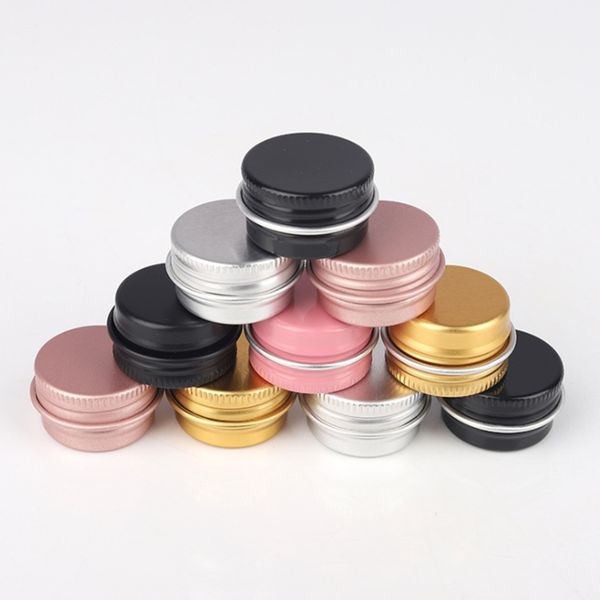 

15ml metal aluminium bottle tins lip balm containers 15g empty jars screw tin cans white gold black pink storage boxes