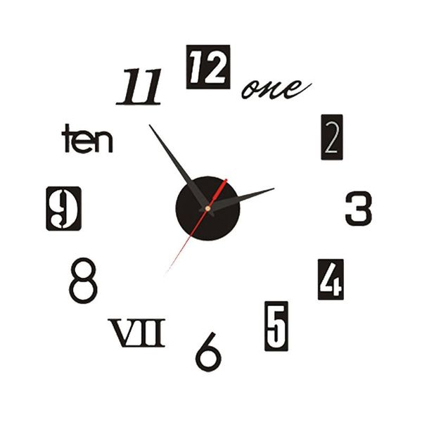 

faroot diy wall clock 3d modern frameless decorative sticker for living room bedroom office decor clocks