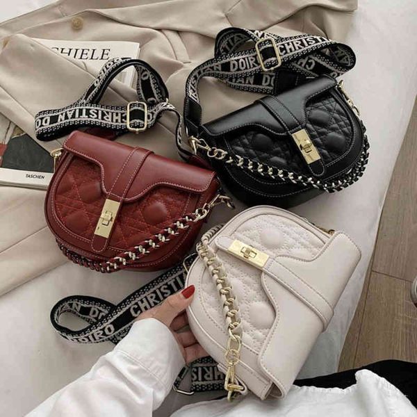 

new bag women's messenger bags single shoulder purse small fragrant wind ling lattice embroidered thread texture wide shoulder belt han