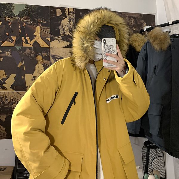 

men's jackets winter men's hooded leather jacket thicken japanese streetwear military hip hop parka outdoor xmut, Black;brown