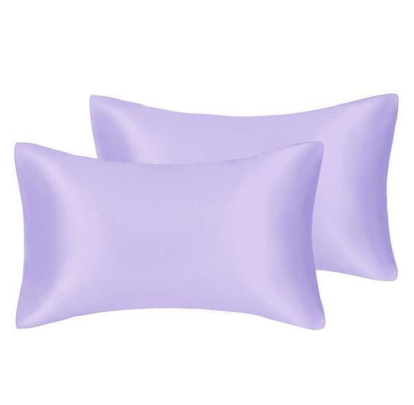 FATAPAESE Solid Silky Satin Skin Care Silk Hair Anti Pillow Case Cover Federa Queen King Full Size dropship