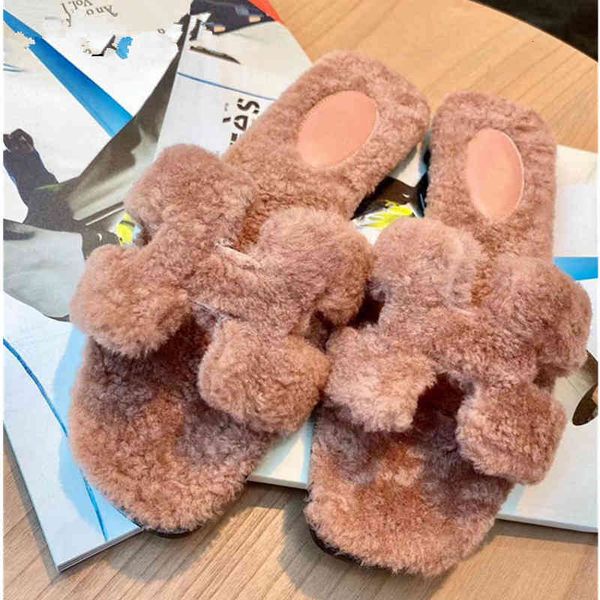 

slippers wool autumn women fashion woman peep toe comfortable soft square head shoes females fur flip flop footwear ladies 7qur, Black