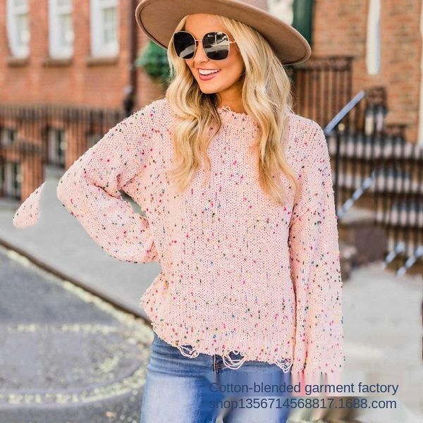 

women's sweaters woman colorful dot loose sweatshirt long sleeve warm pullover sweater 2021 autumn fashion casual young women streetwea, White;black