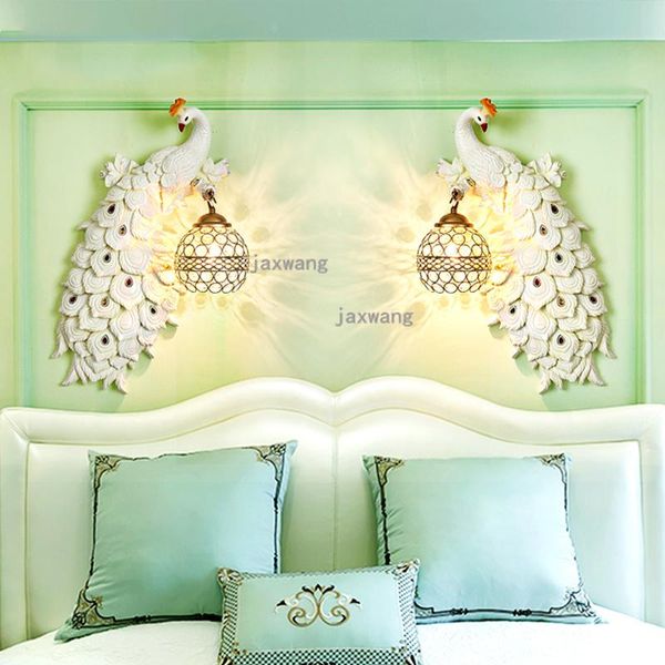 

wall lamps rustic light for home retro bohemia peacock resin lamp bar el coffee shop mirror decorindoor led sconces