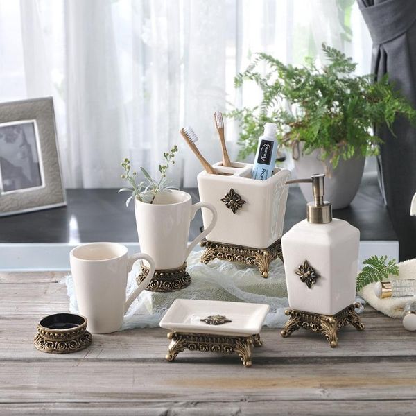 

bath accessory set nordic ceramic bathroom products five-piece personality supplies sets toothbrush holders gargling cups