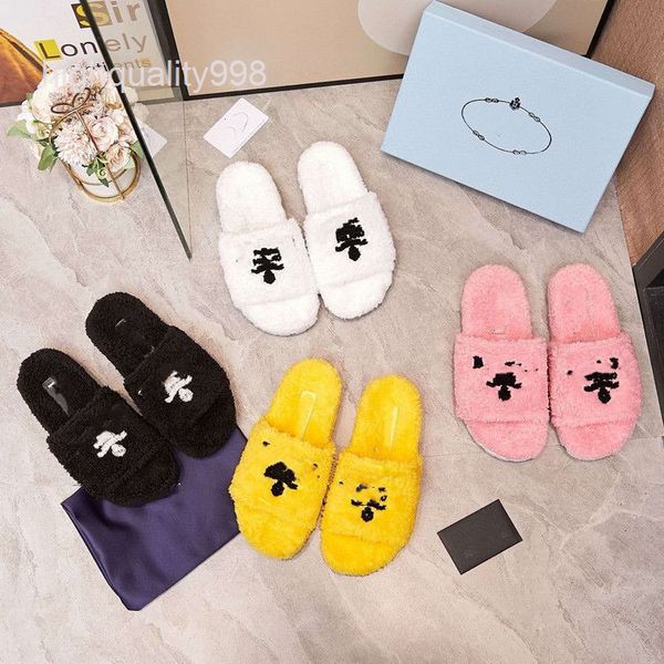 

sandals high end quality autumn winter net red same casual flat bottomed external slippers thick one-sided hairy sandals, Black