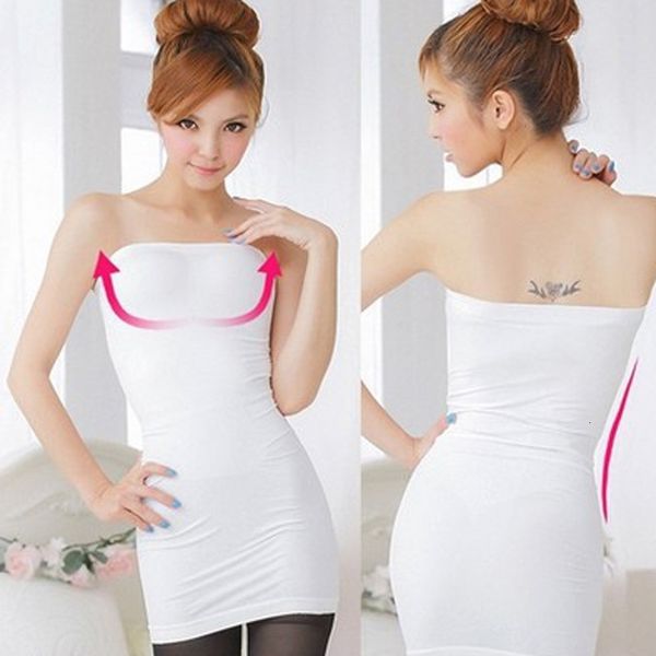 

model body shape toningchest wrap off shoulder back short skirt strapless shaping bottomed underwear women's wedding dress banquet cock