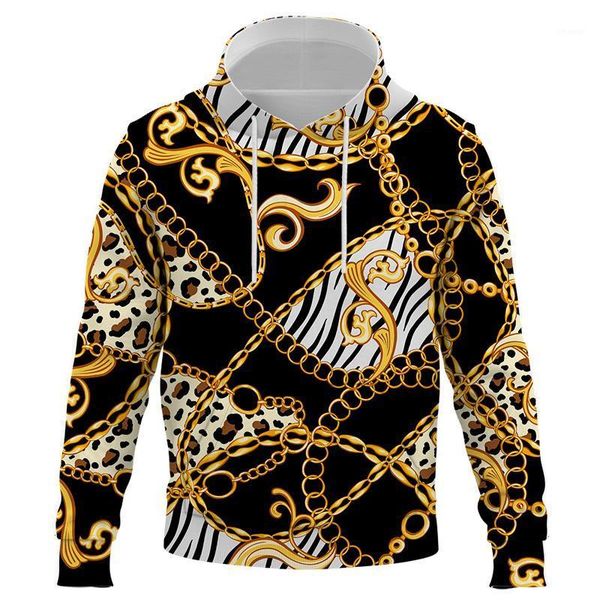 

men's hoodies & sweatshirts fashion men 3d luxury baroque style print sleeve hoodie sweatshirt kids european and american sizes track, Black