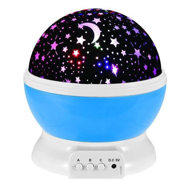 

night lights novelty led rotating star projector lighting moon starry sky children baby sleep light battery emergency projection lamp