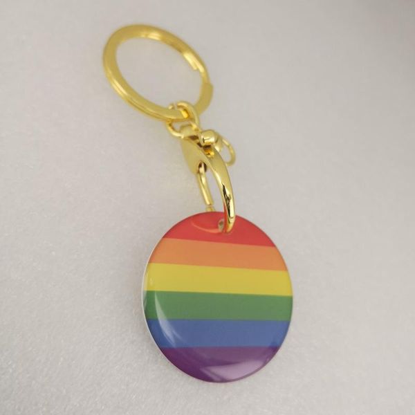 

keychains lgbt gay pride rainbow pendant keychain, Silver