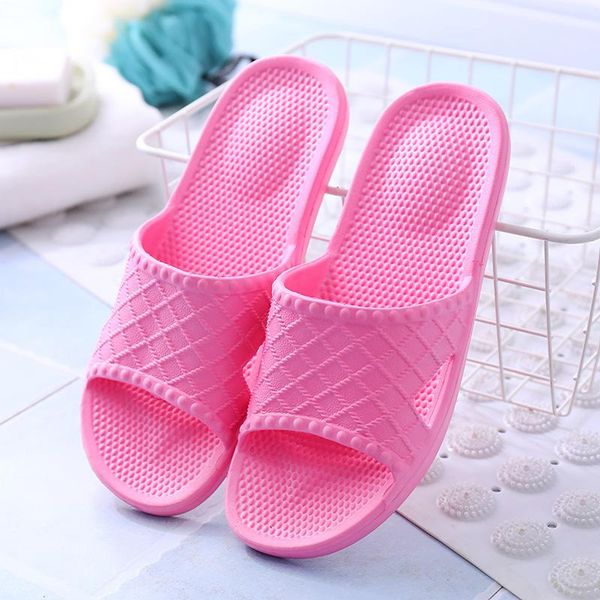 

bathroom flat slippers female summer antiskid couple home cool soft rubber eva men's candy color, Black