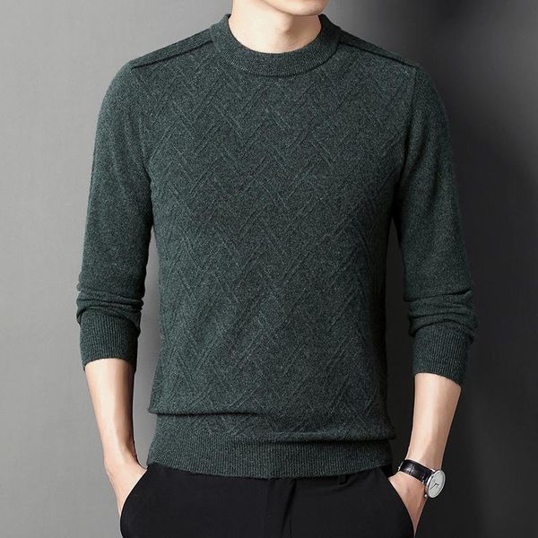 

men's sweaters fall/winter 100% pure mountain cashmere sweater round neck knit bottoming pullover warm sweater., White;black